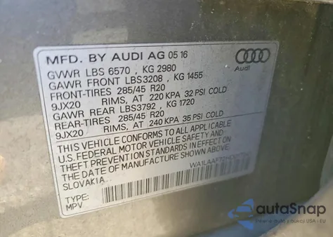 2017 Audi Q7 Premium Plus from USA, damaged, VIN WA1LAAF72HD017241